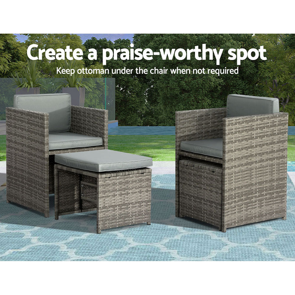 Sorrento Premium 11 Piece Outdoor Dining Set - Grey